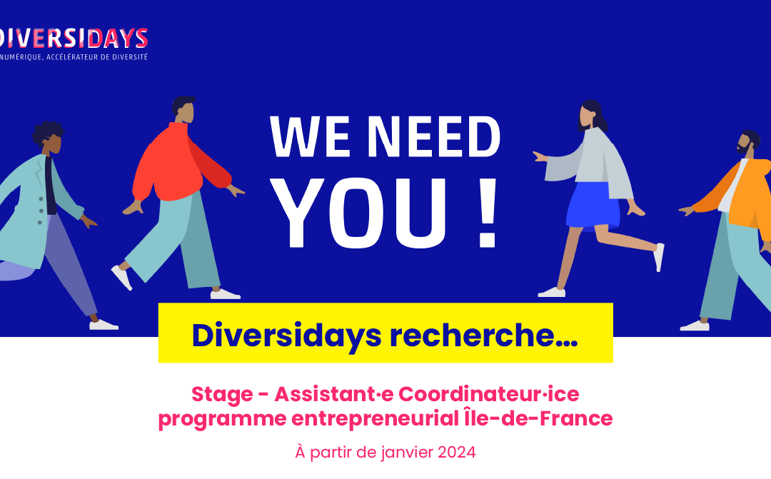 Visuel de recherche de stage en tant qu'assistant·e Coordinateur·ice programme entrepreneurial Île-de-France pour Diversidays