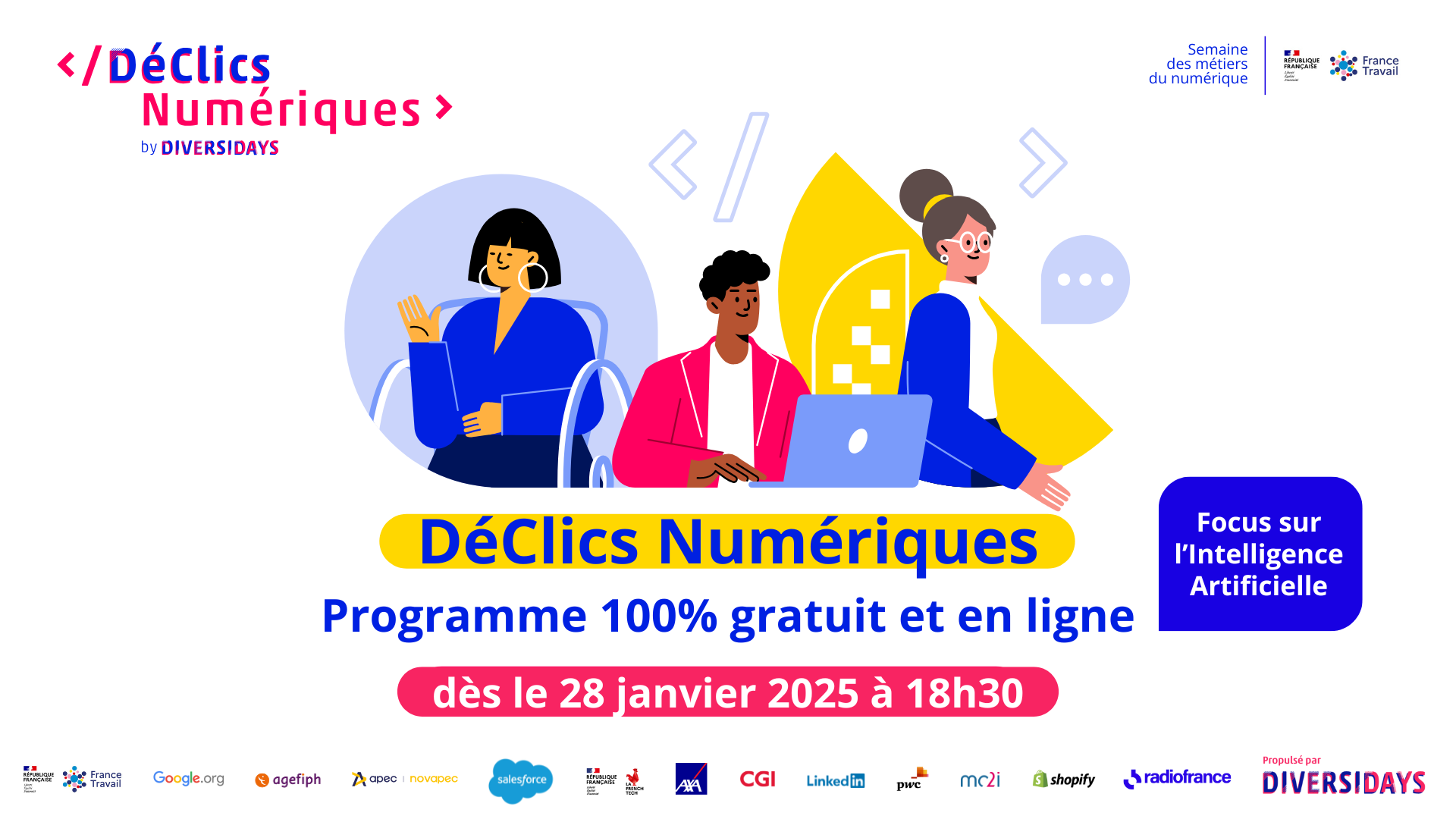 Visuel d'annonce DéClics Numériques Édition Intelligence Artificielle